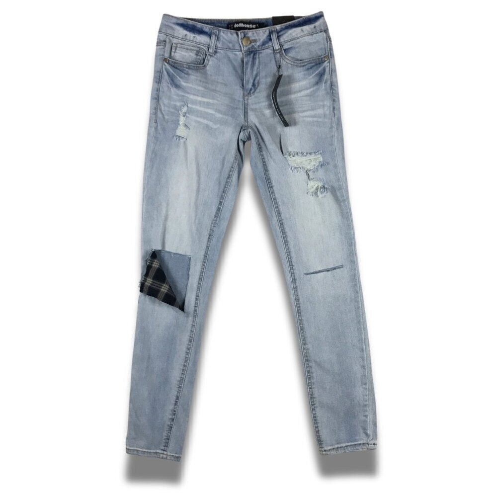 DOLLHOUSE Light Wash Distressed Skinny Jeans NWT 27